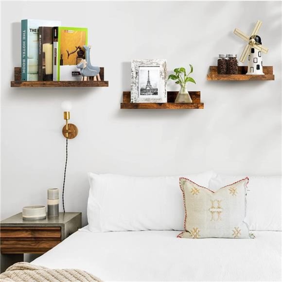 Set of 5 Home Floating Shelves for Wall Décor Storage, Shelves Wall Mounted - Picture 6 of 7